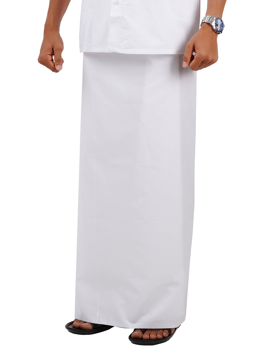 Mens Single White Prayer Dhoti Vairam Paramas