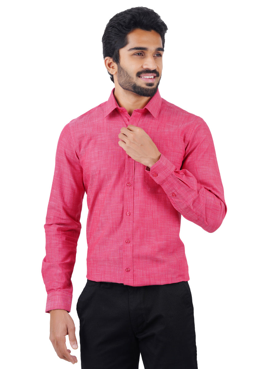 Mens Formal Shirt Full Sleeves Pink CL2 GT1-Front view