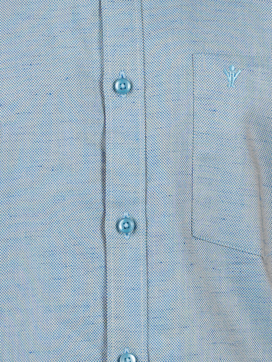Men Cotton Rich Half Sleeves Shirt Pale Cyan T18 CY5