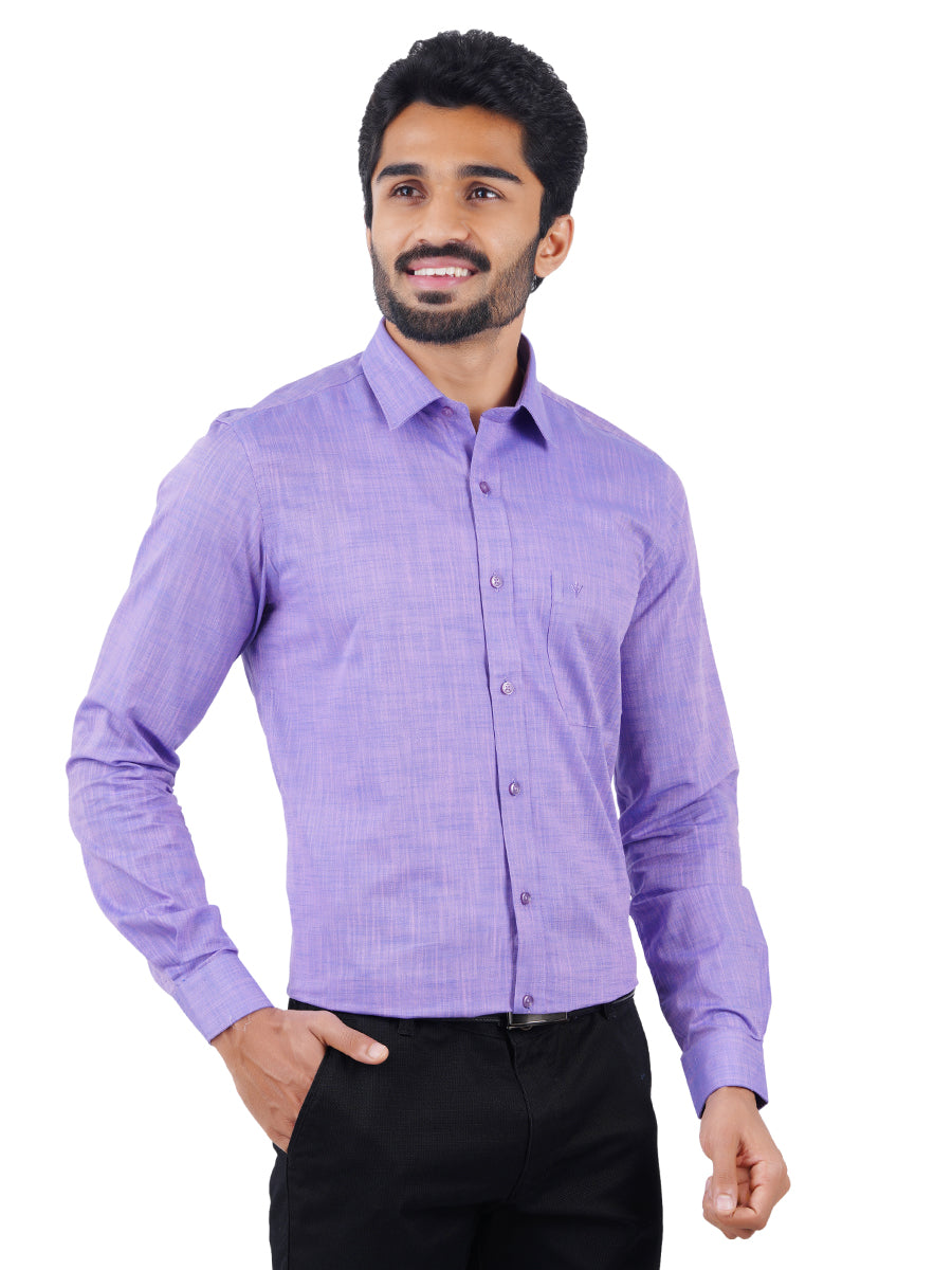 Mens Formal Shirt Full Sleeves Plus Size Violet CL2 GT11-Side view