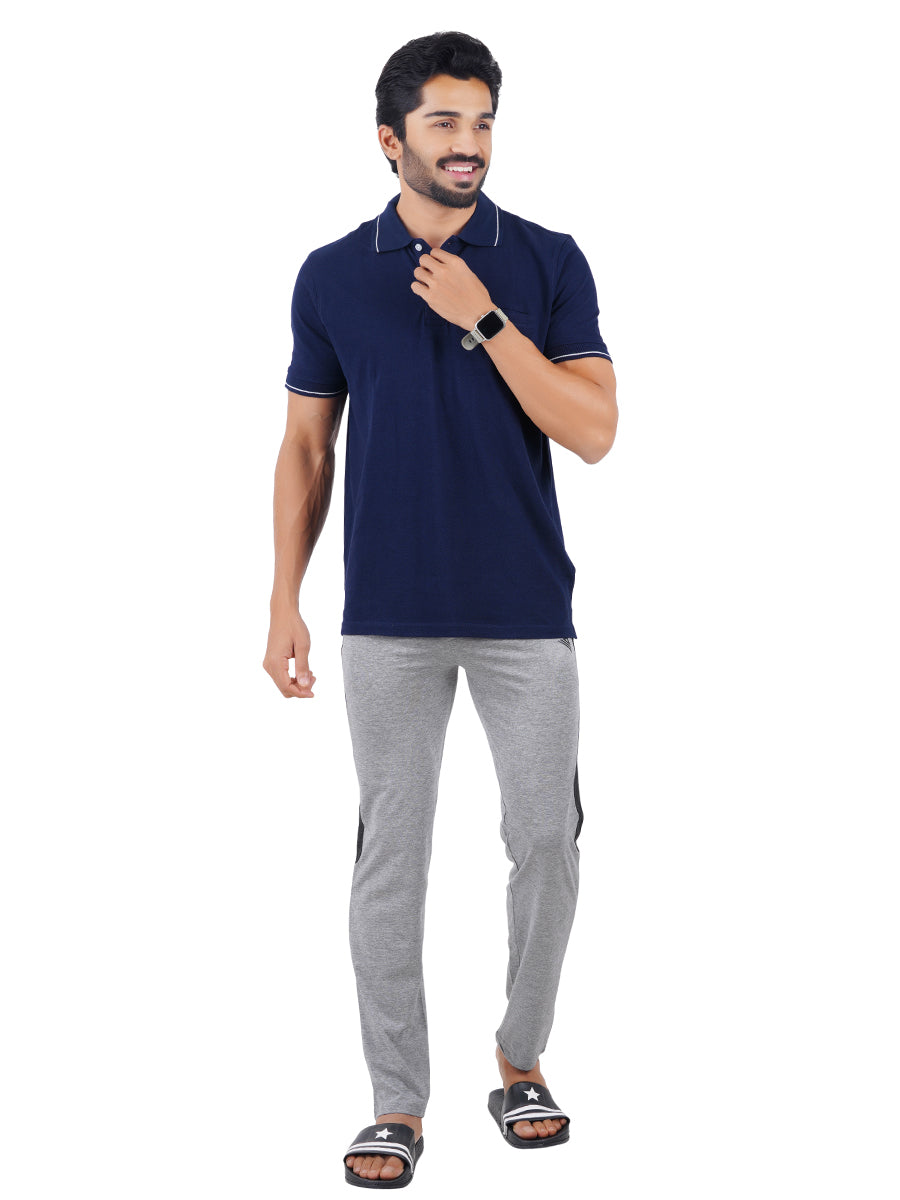 Mens Super Combed Cotton Polo T-Shirt with Smart Fit Track Pant Set