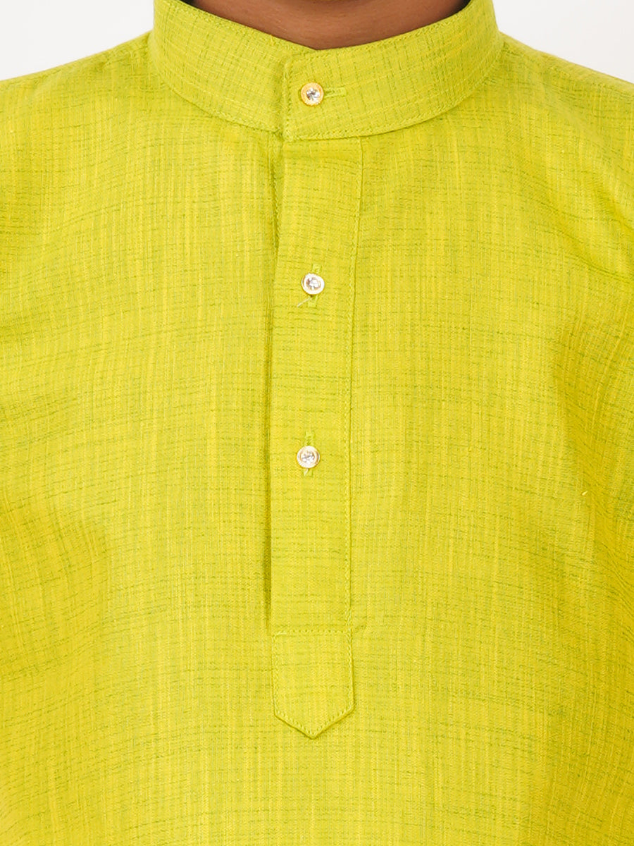 Boys Fantastic Kurta & White Dhoti Set Green FS2-Zoom view