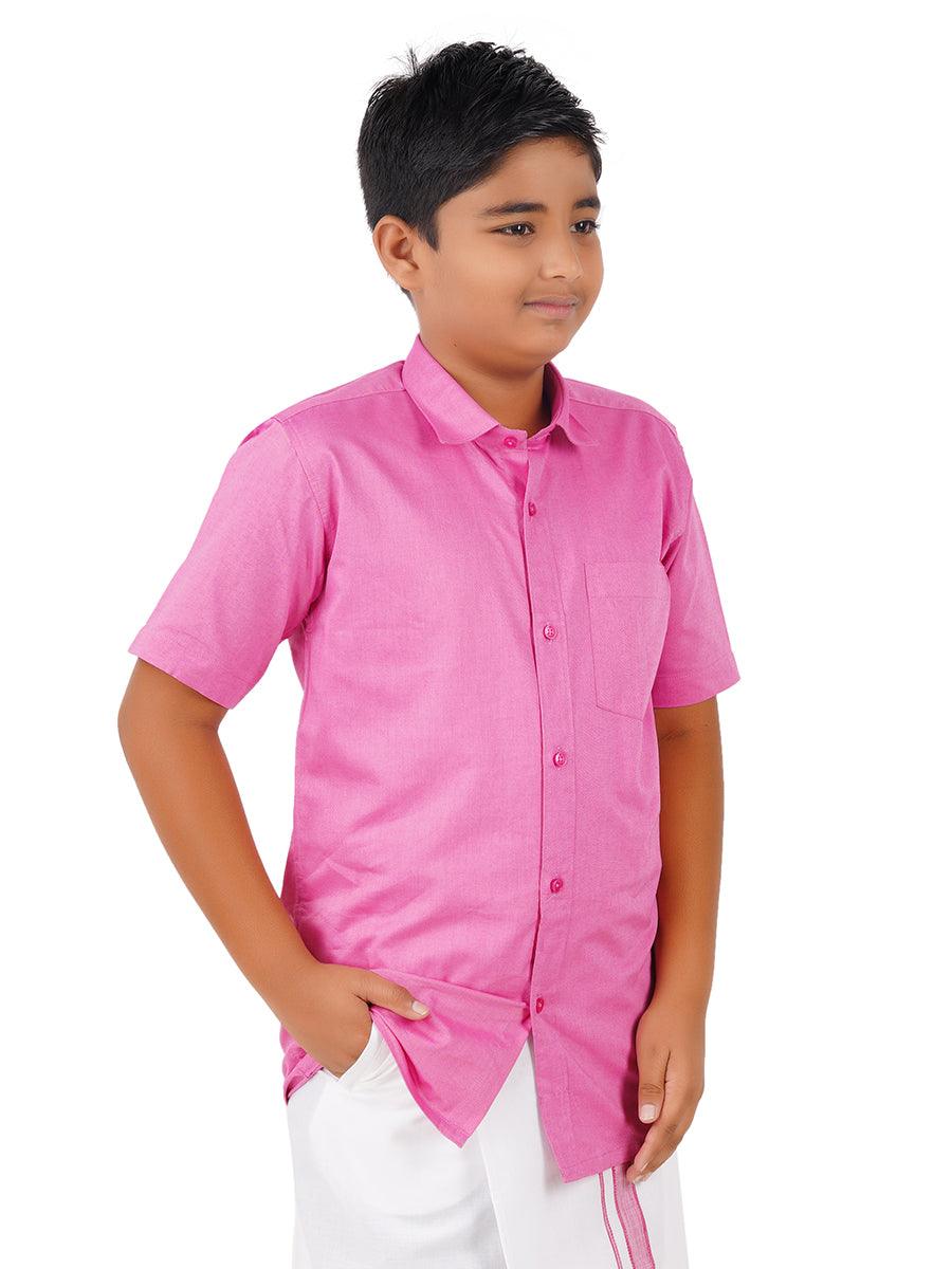 Boys Matching Dhoti & Shirt Combo Pink OX33 -  Ramraj Cotton-Side alternative view