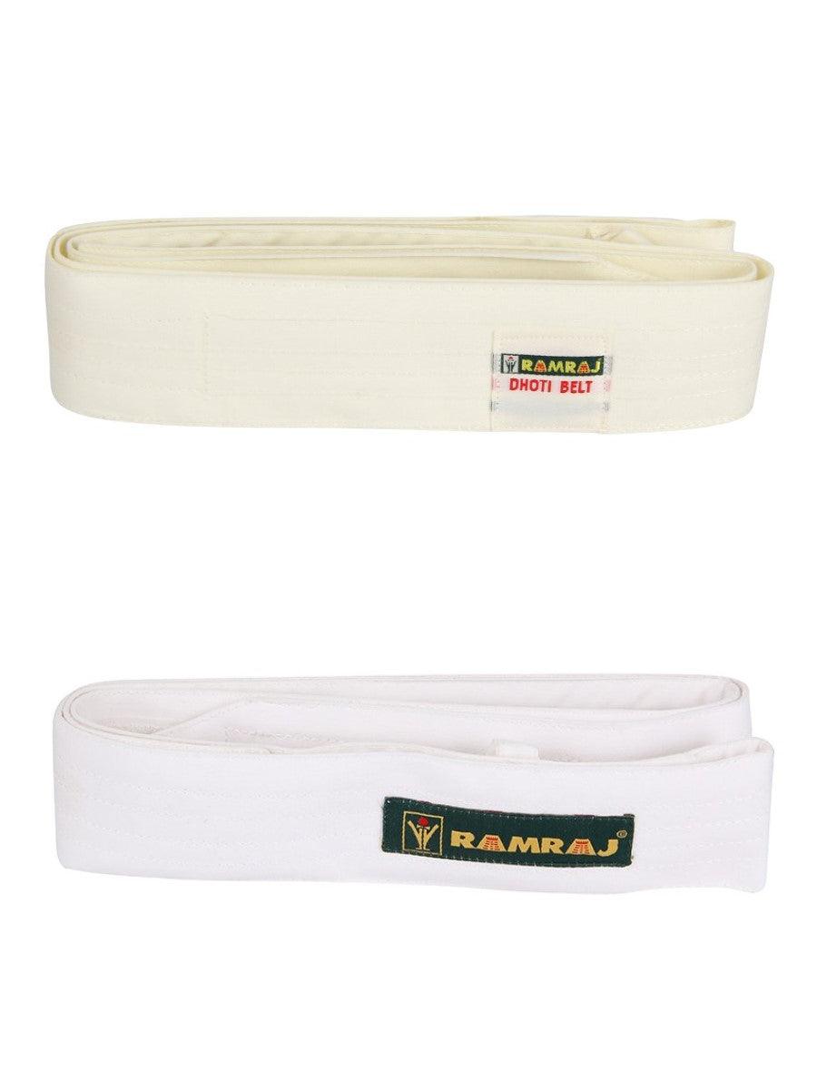 Dhoti Belts White & Cream -  Ramraj Cotton