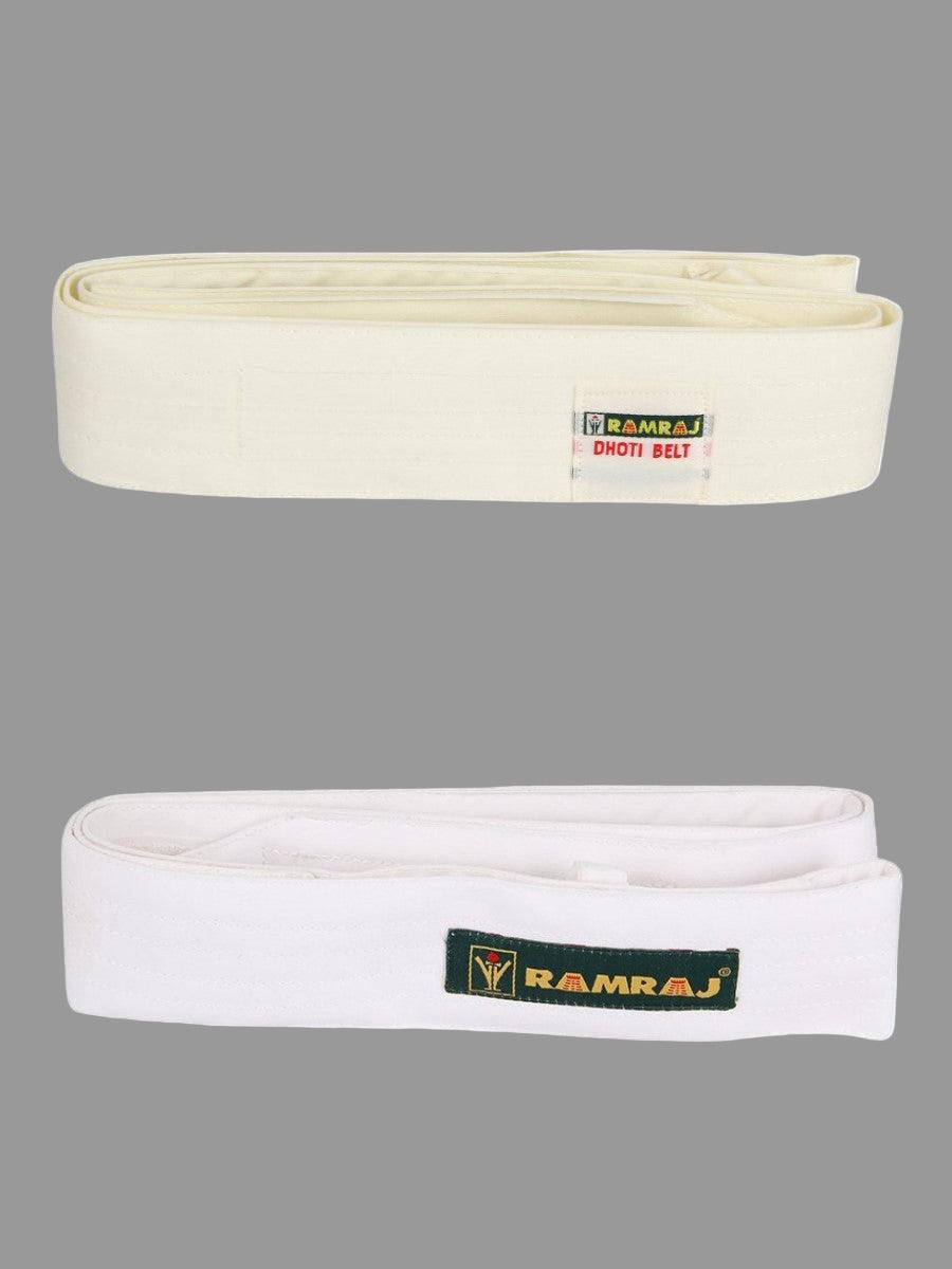 Dhoti Belts White & Cream -  Ramraj Cotton