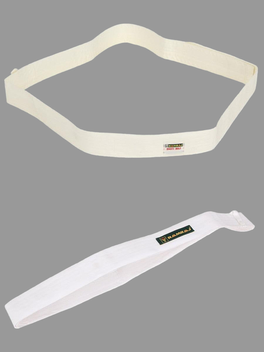 Dhoti Belts White & Cream -  Ramraj Cotton-View two