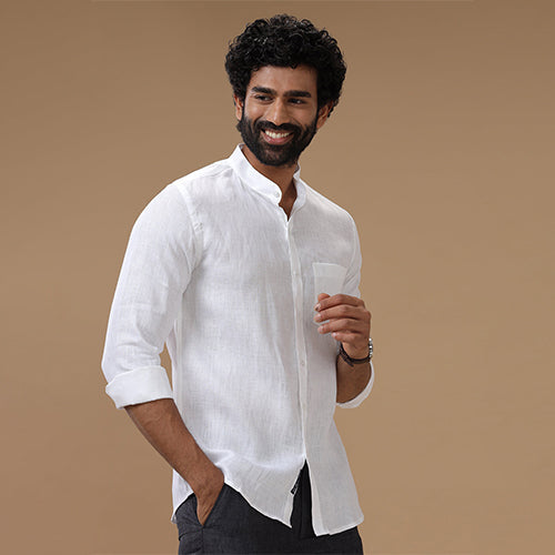 Buy Cotton Off White Shirts for Men Online Best Men s Cotton Cream White Shirt Men s Plain Off White Shirts Half Sleeve Full Sleeve at Best Price Ramraj Cotton