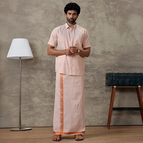 Tissue Dhoti & Shirt Set