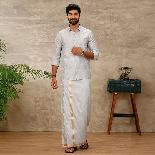 Art Silk Dhoti & Shirt Set