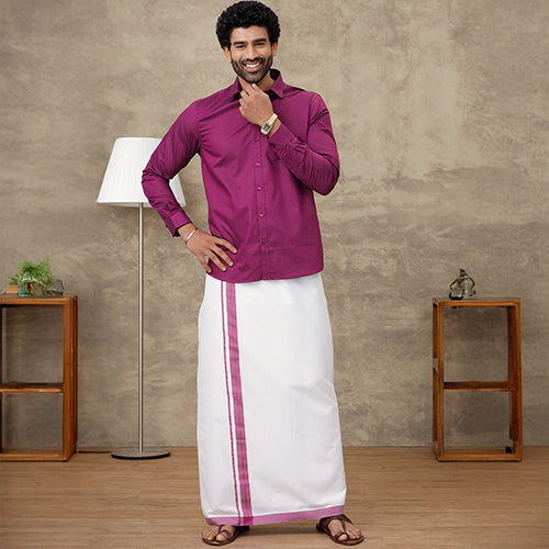 Cotton Dhoti & Shirt Set