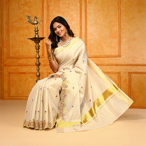 Kerala Cream Sarees