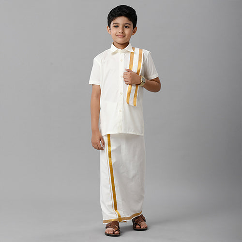 Boys Cotton Shirt Dhoti Combos