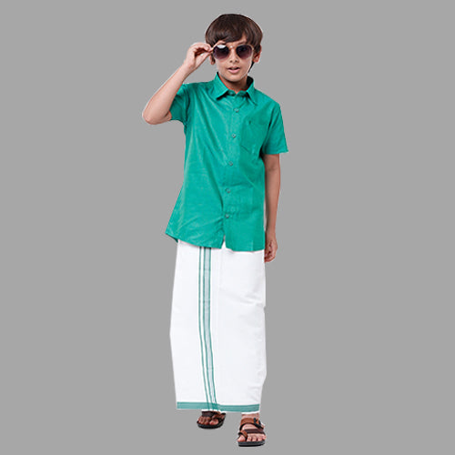 Boys Matching Shirt & Dhoti Sets