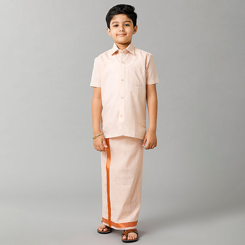 Boys Tissue Jari Dhoti & Shirt Sets