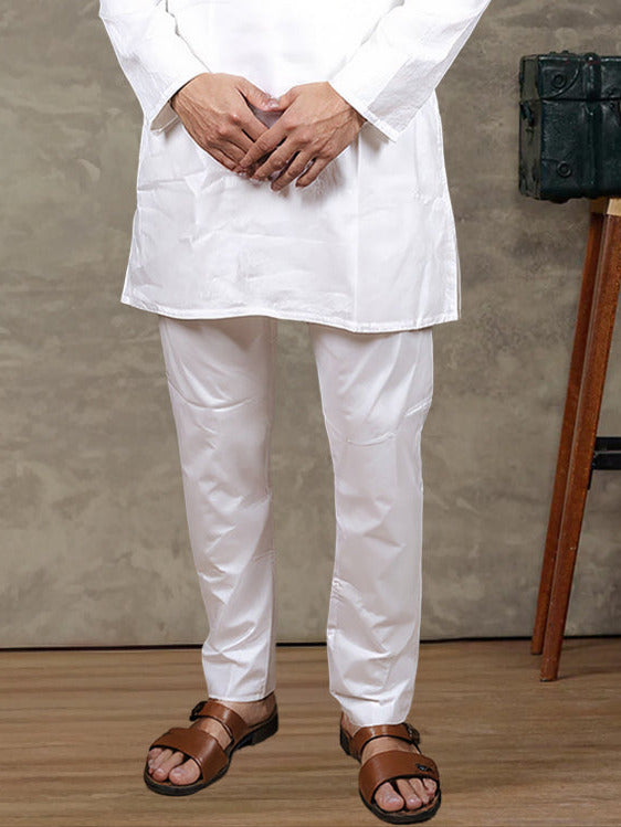 Men Stretch Cotton White Kurta Pant