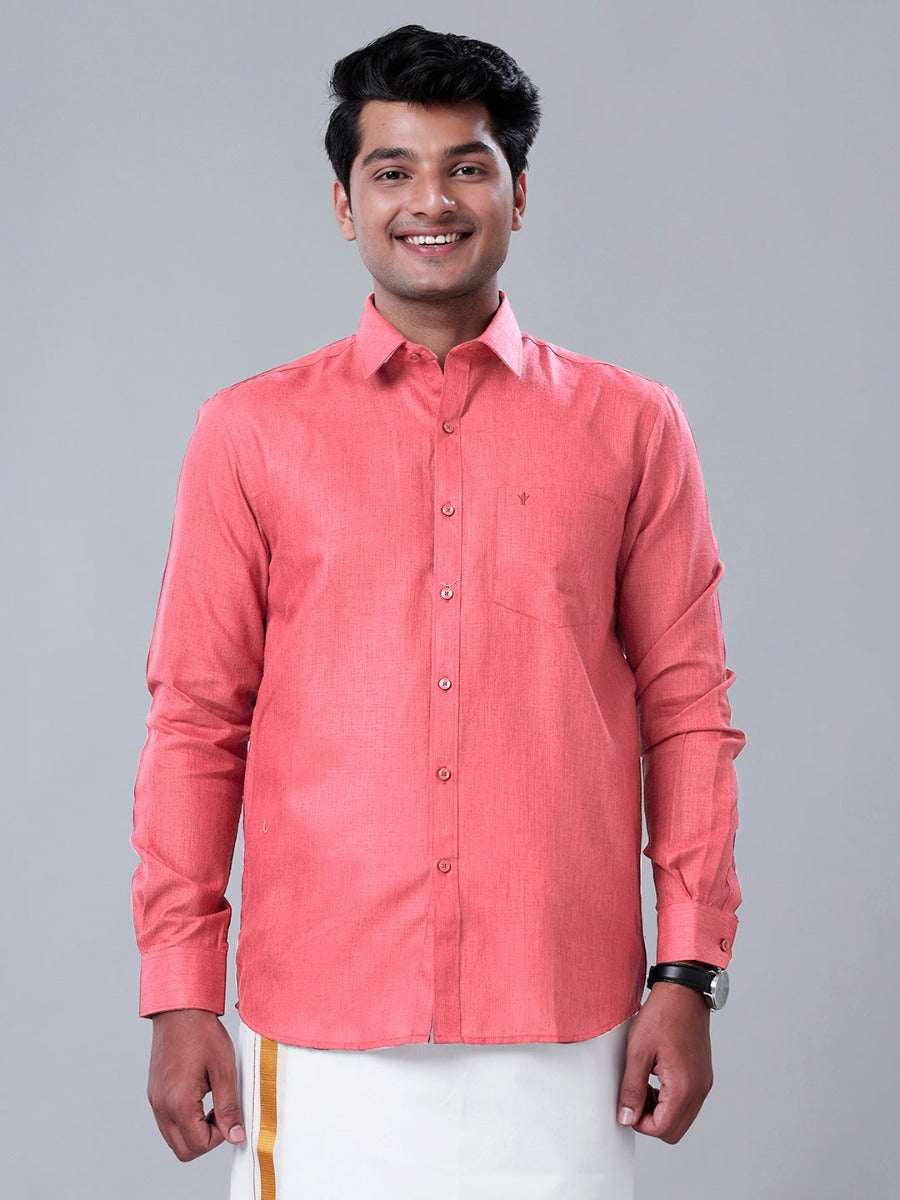 Mens Formal Shirt Full Sleeves Pink T26 TB3