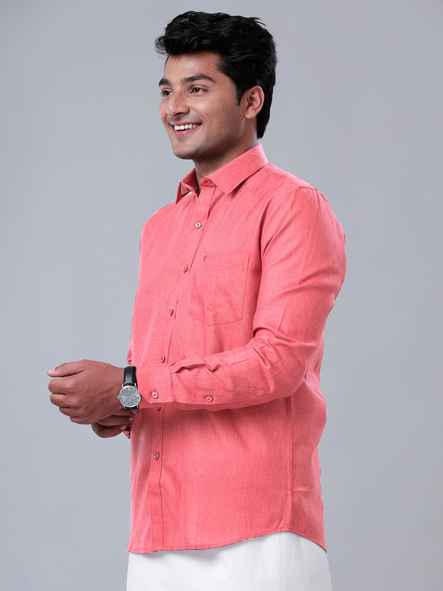 Mens Formal Shirt Full Sleeves Pink T26 TB3-Sid view