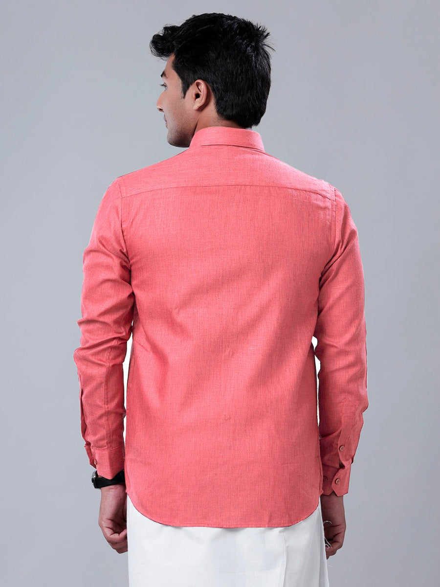 Mens Formal Shirt Full Sleeves Pink T26 TB3-Back view
