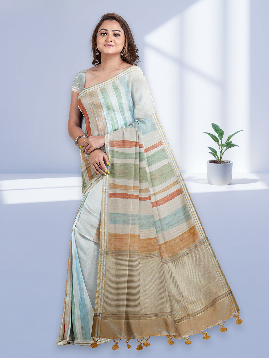 Women Sandal Semi Tussar Saree ST292