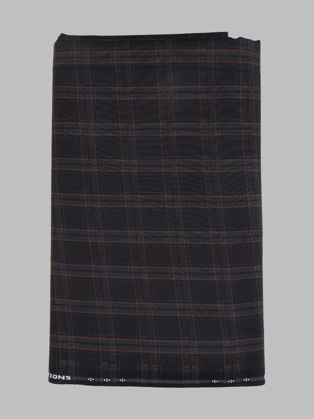 Men Cotton Rich Checked Shirt Fabric Black High Style