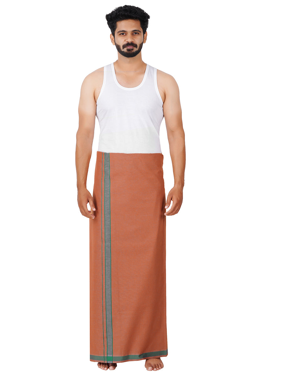 Mens Kaavi Lungi with Blue Fancy Border My Trend Colour 2