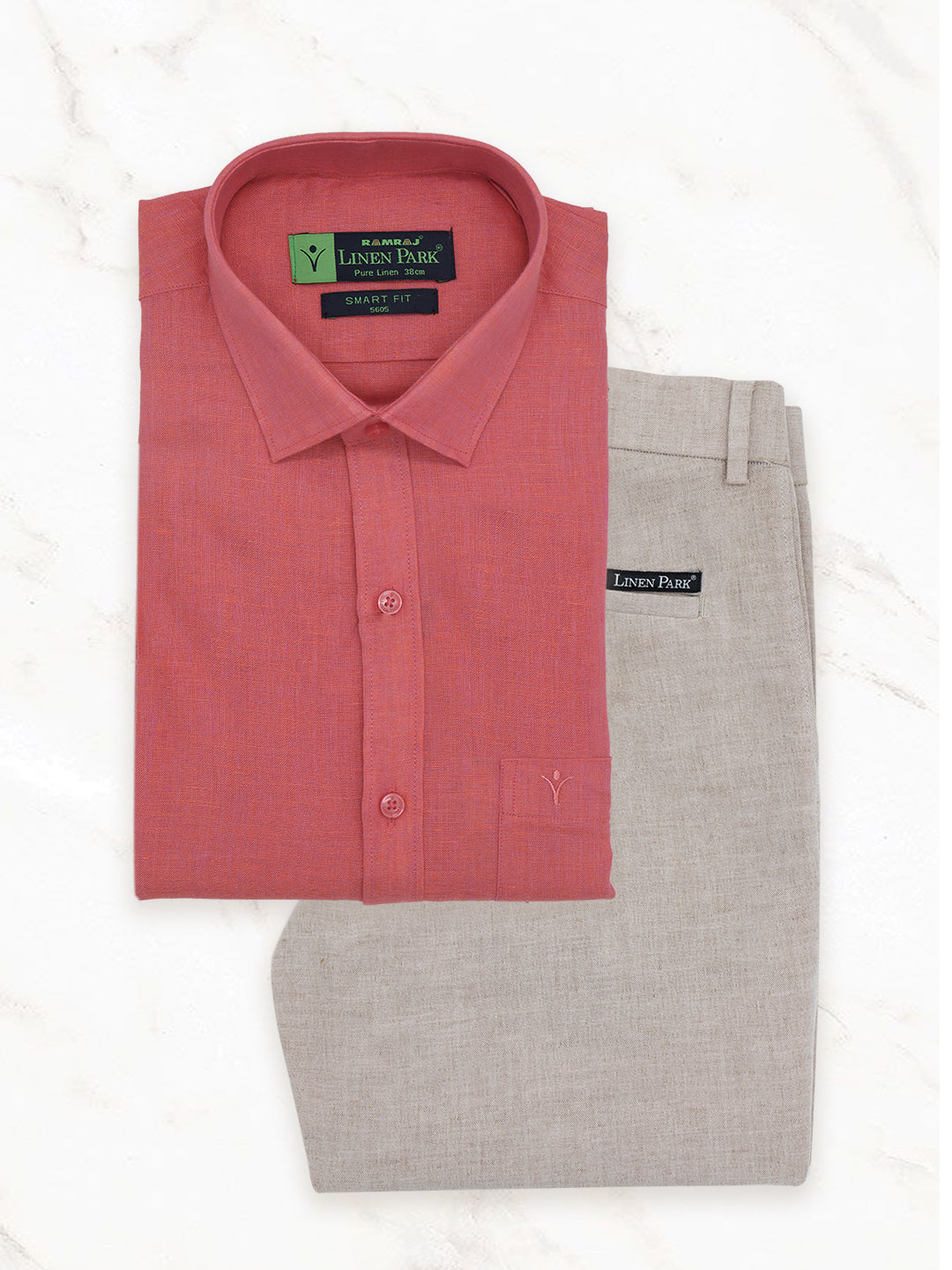 Mens Pure Linen Shirt and Linen Cotton Pant Combo L14