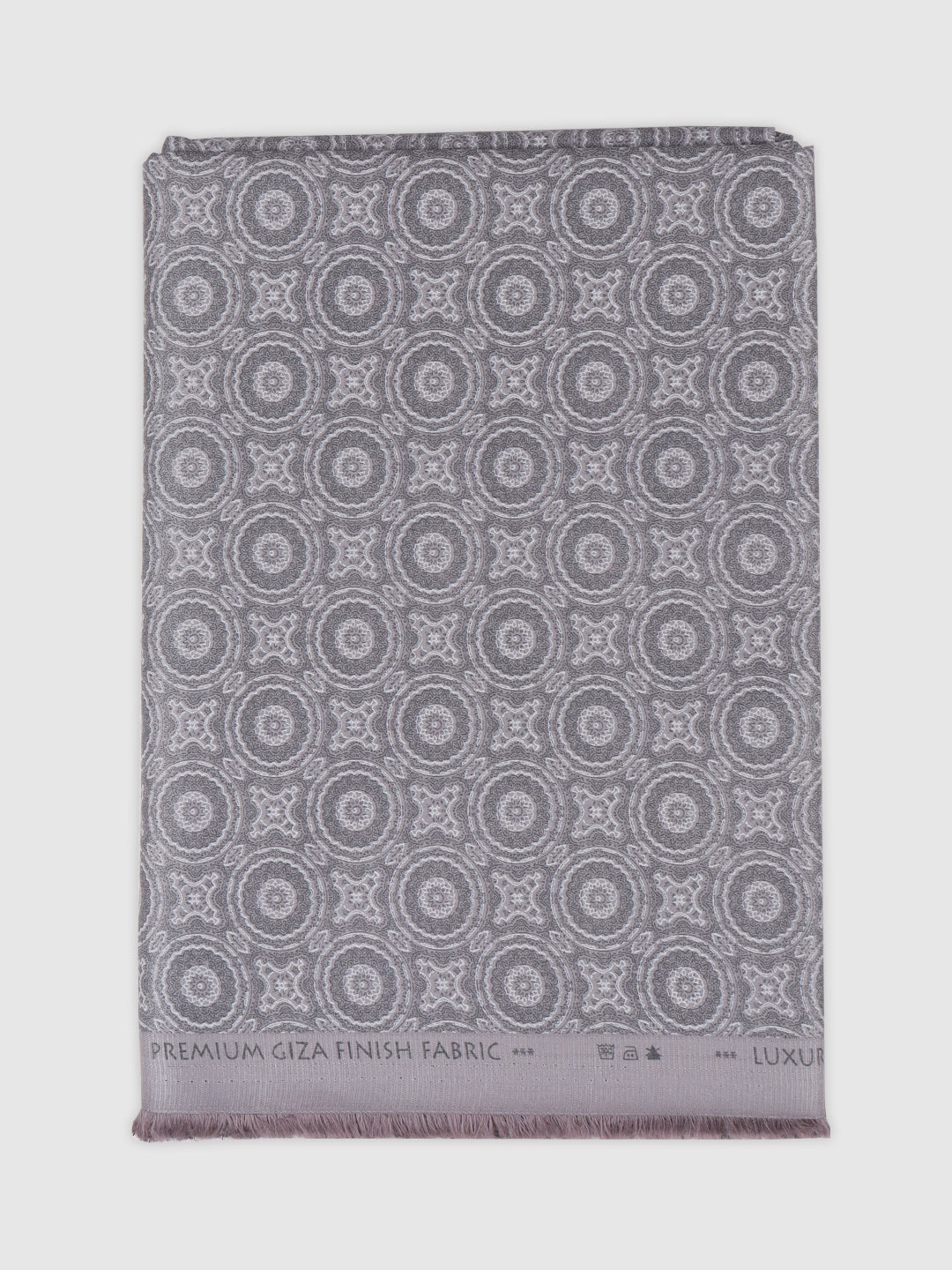 Men Cotton Rich Grey Printed Shirt Fabric Oslo Print