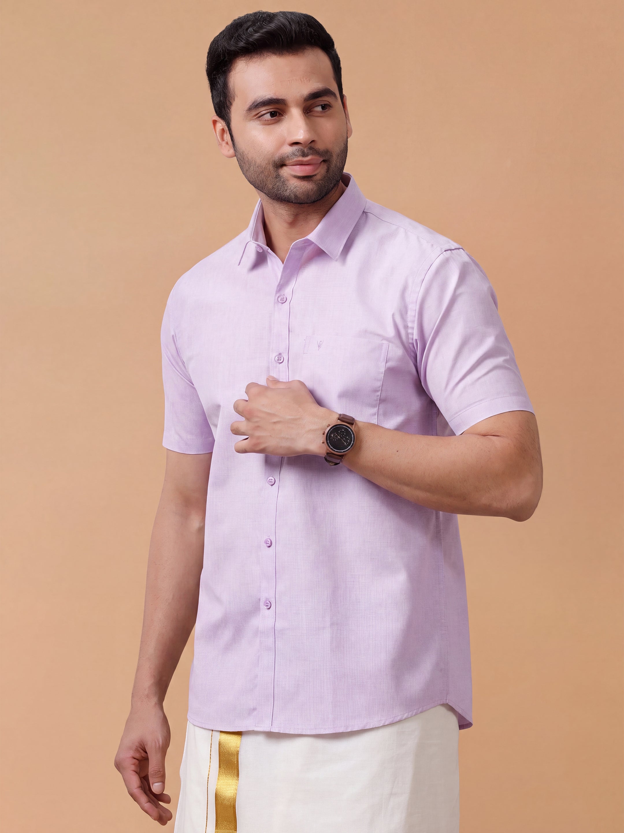 Cotton Rich Violet  Regular Fit Shirt T1 GC17
