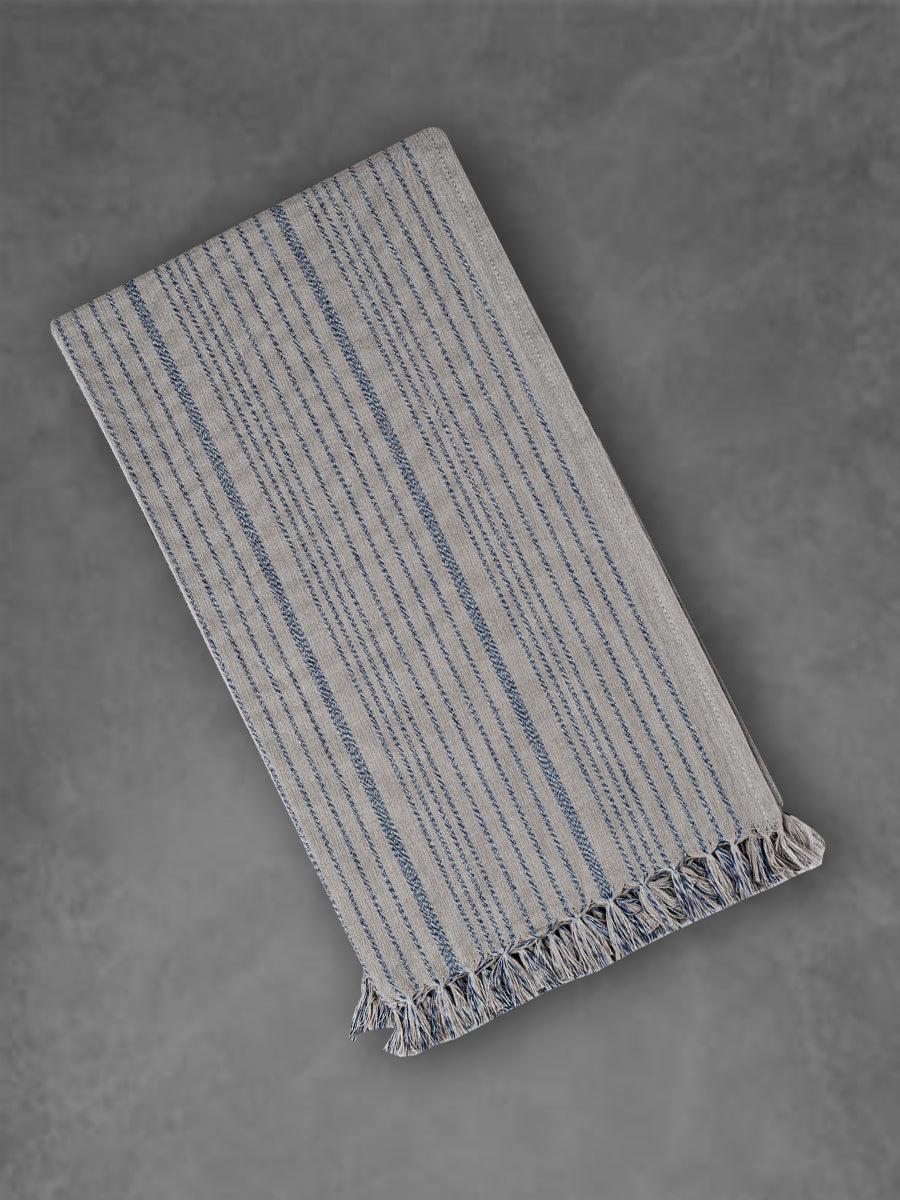 100% Comfort Cotton Stripe Bath Towel - Grey
