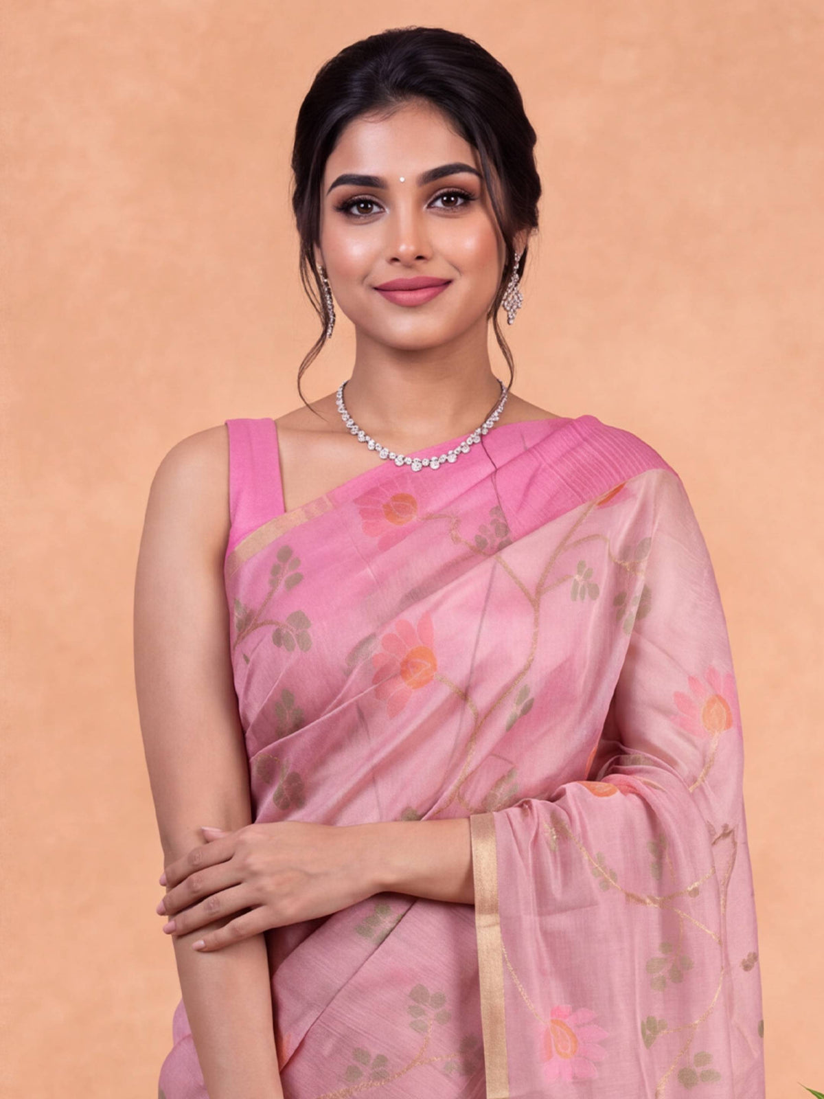 Women Spun Poly Lavender Saree SP22