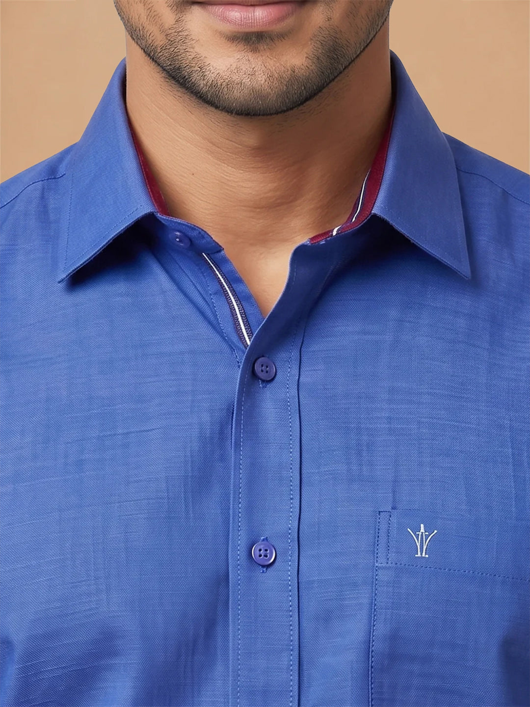 Pack of 2 | 100% Cotton Smart Fit Shirts - Dark Blue & Maroon
