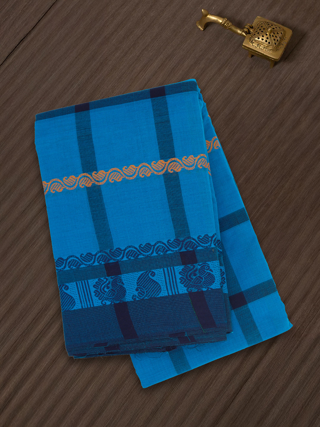 Women Blue Pure Chettinad Cotton Saree PCS202