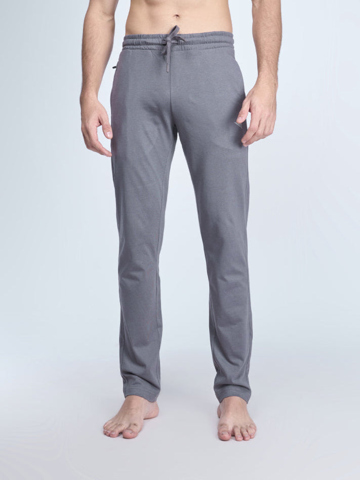 Men Combed Cotton Rich Track Pant with Side Pockets Dark Grey ETK5