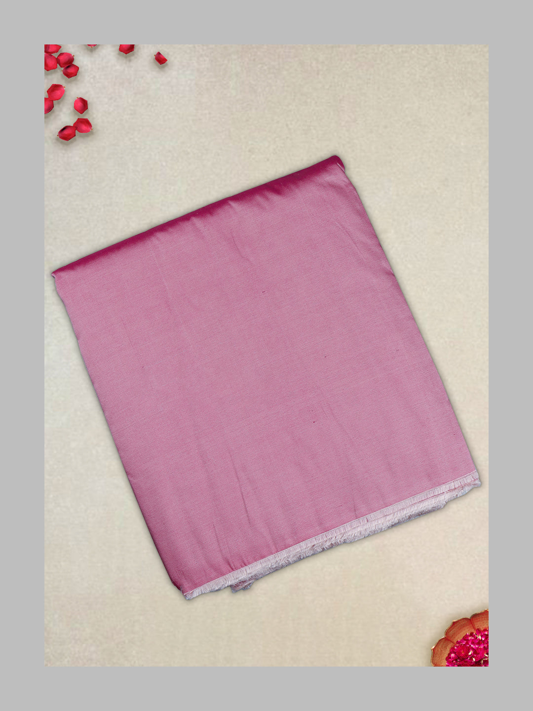 Men Pure Silk Kurta Fabric Pink