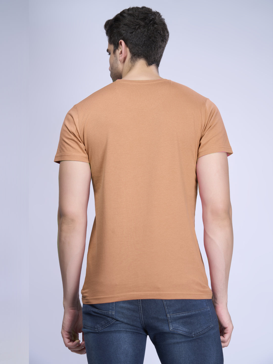 Men Cotton Orange Half Sleeves Expert Tee - ET4