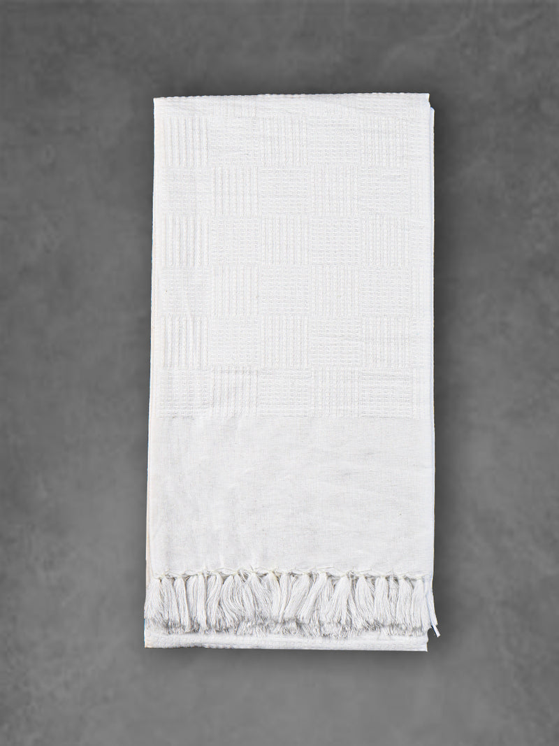 100% Cotton Signature Waffle Design White Bath Towel 1050