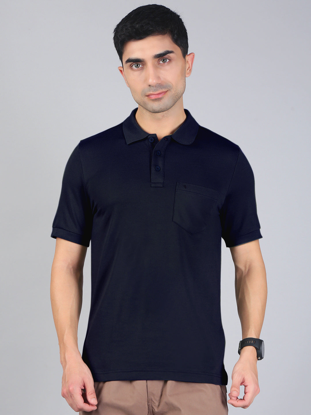Men Cotton Rich Smart Fit Expert Polo T-Shirt Navy EPD13