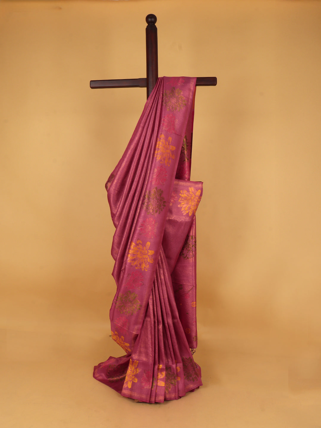 Women Pink Semi Mysore Silk Saree SS377