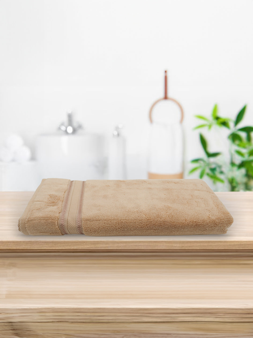 Luxury Bath Zero Twist Terry Towel Beige - 0.90m*1.80m