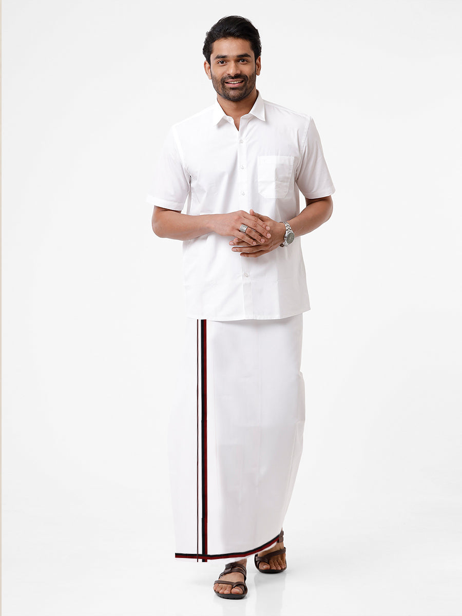 100% Cotton Political Dhoti With Towel Minister - DMK
