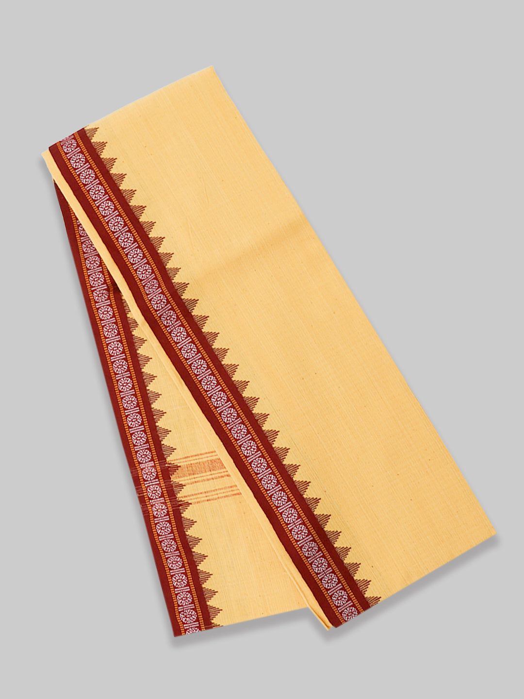 Men Fancy Border Angavastram Towel Biscuit Sandal