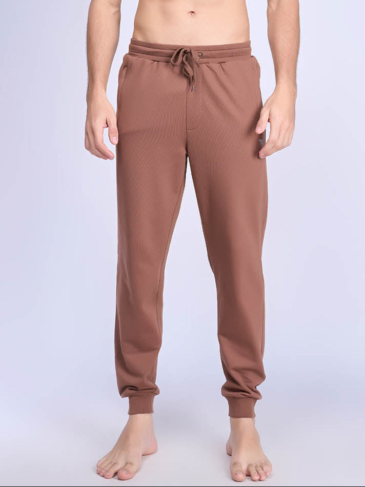 Men Combed Cotton Rich Jogger with Side Pockets Camel EJ5