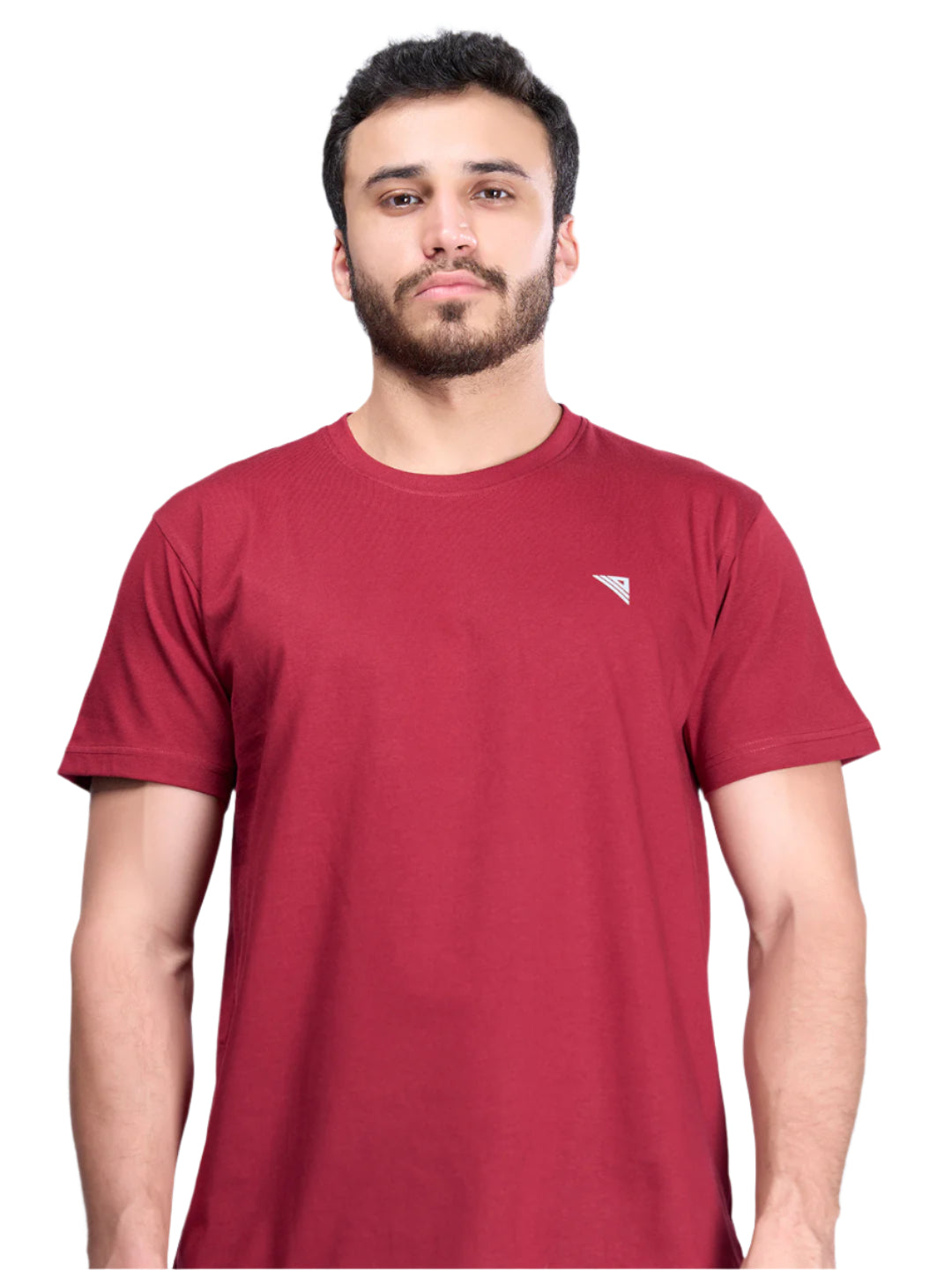 Men Cotton Maroon Half Sleeves Expert Tee - ET6