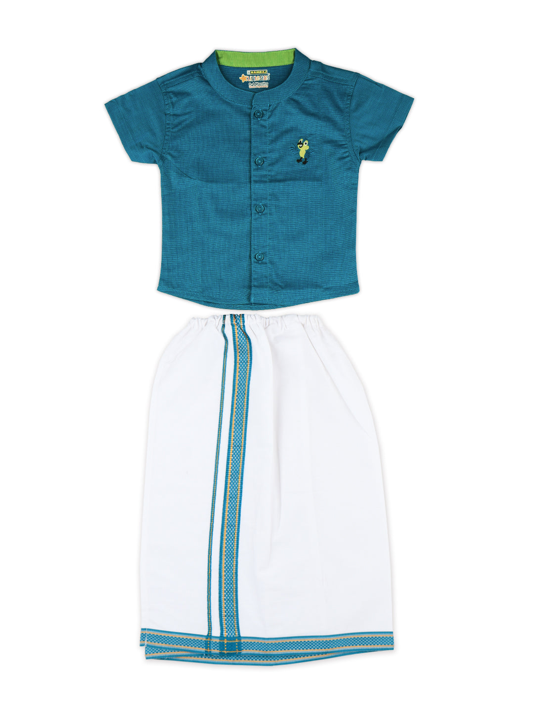 Born Baby Shirt & Dhoti Set Blue GL15