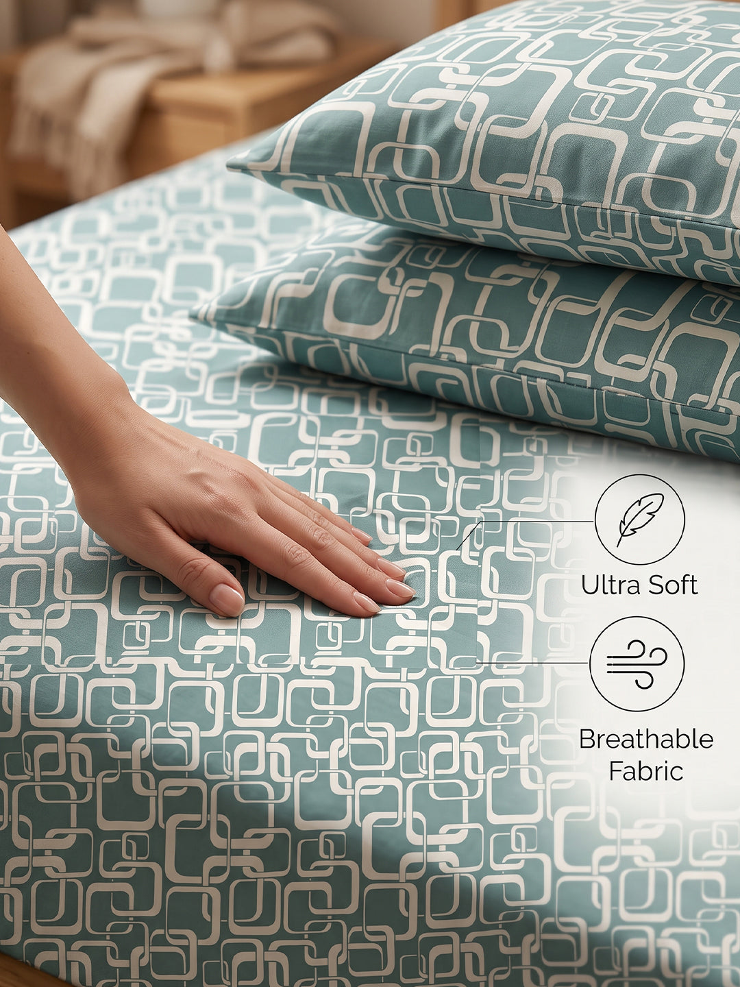 King Size Premium Cotton Bed Sheet & 2 Pillow Cover Set BPP02