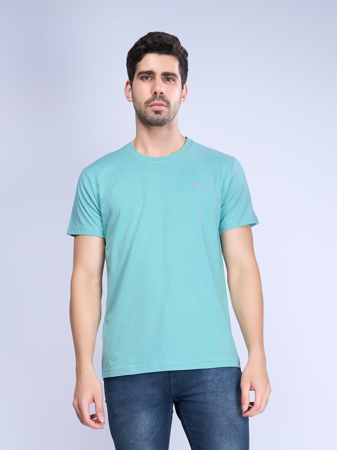 Men 100% Cotton Auqa Half Sleeves T-Shirt Expert Tee ET26