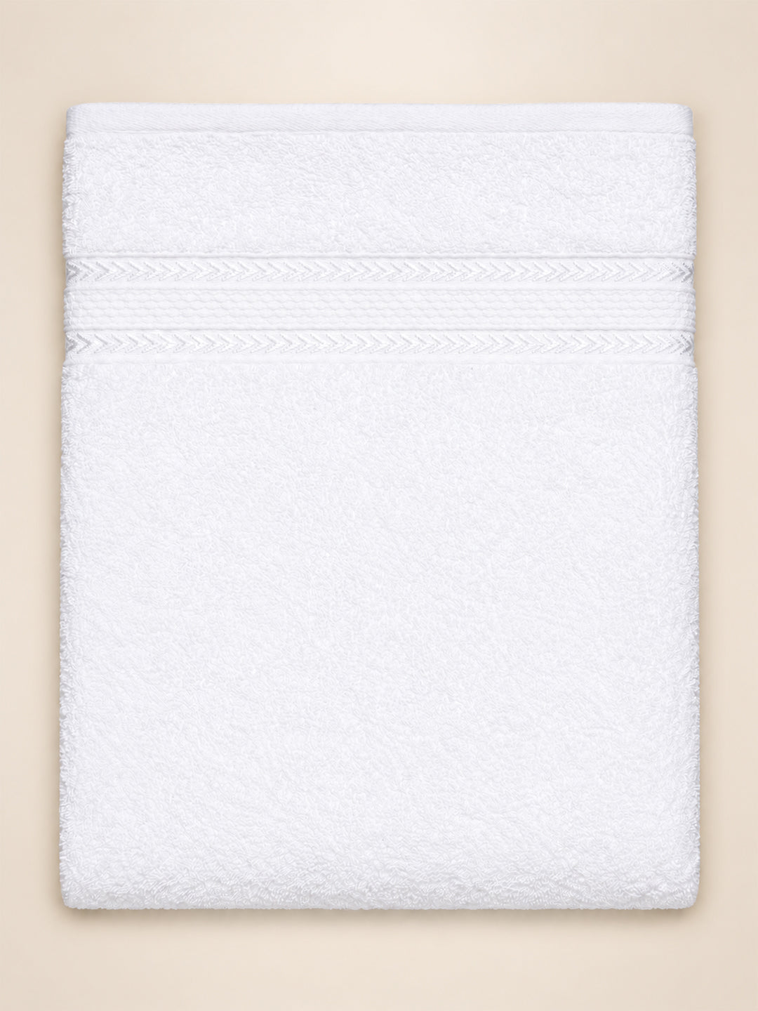 100% Cotton White Terry Bath Towel - 380 GSM | 75 x 150 cm