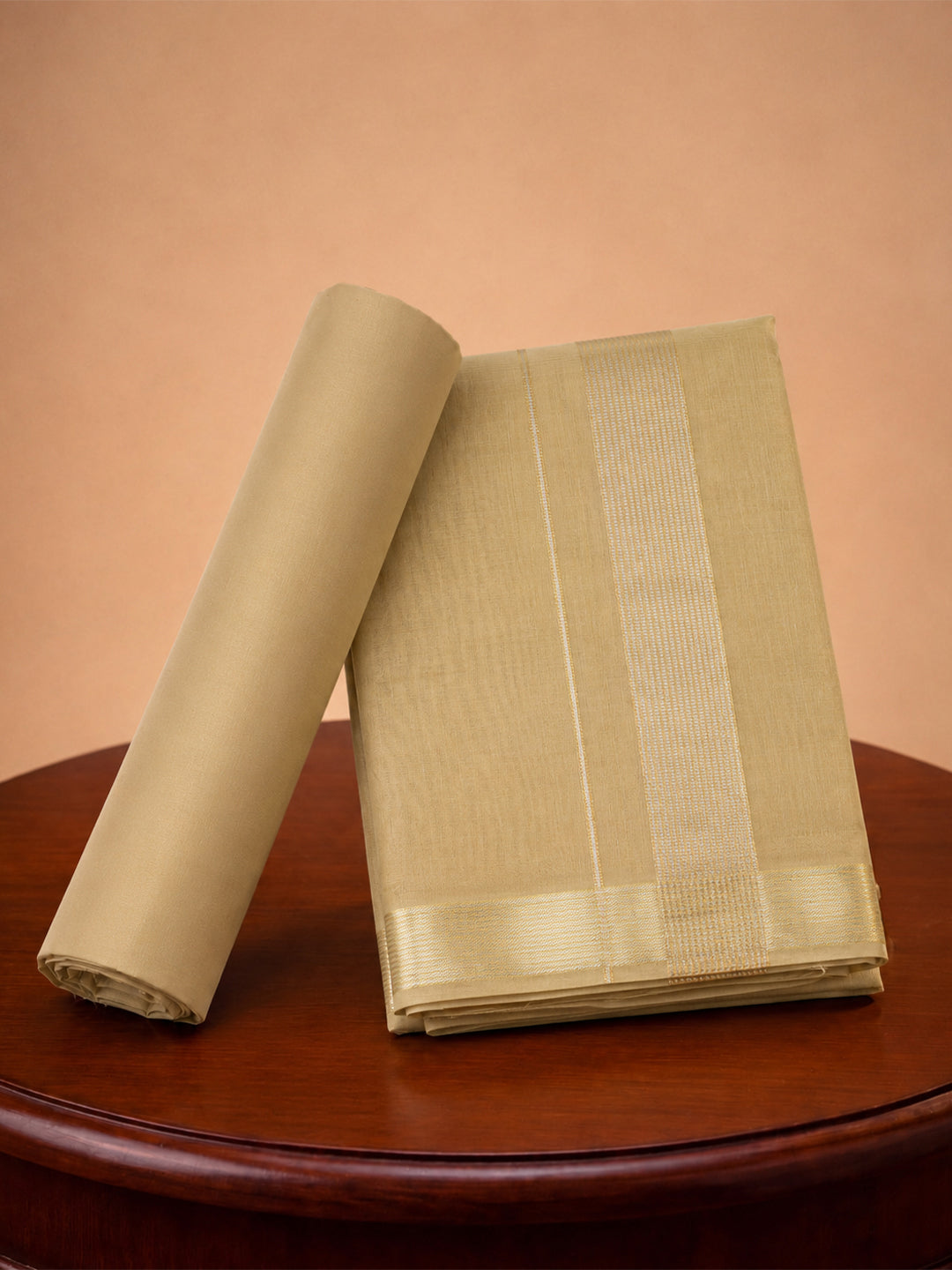 Bamboo Gold Dhoti & Shirting Set (2 in 1) - Golden Harmony