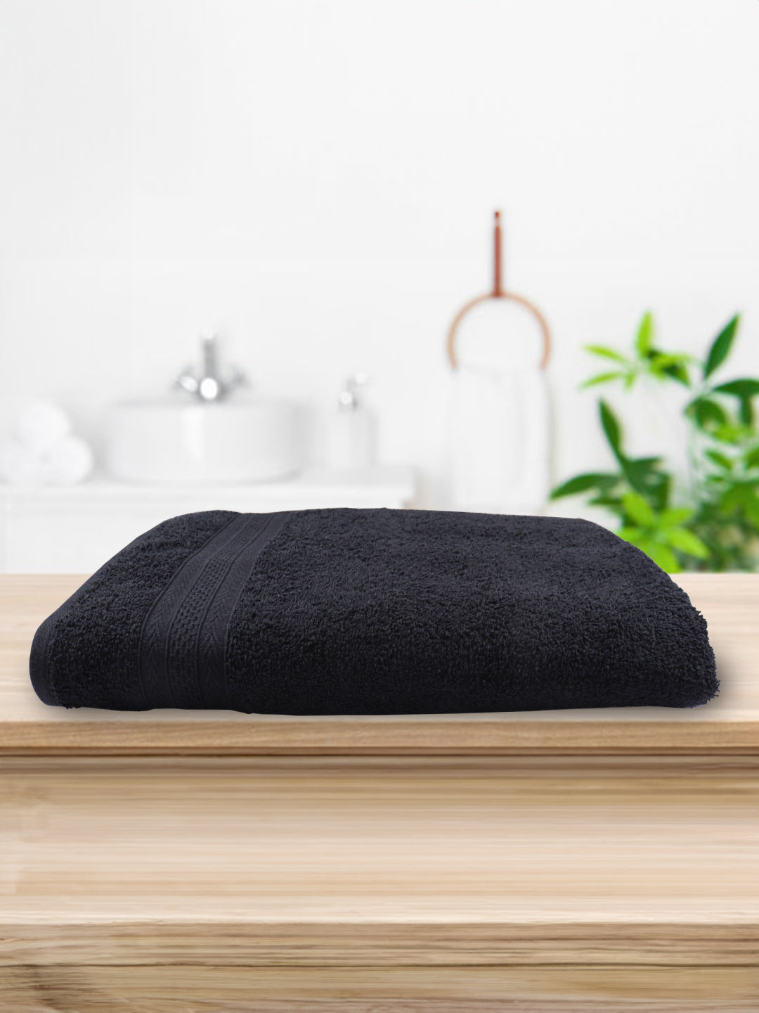 Premium Soft & Absorbent Black Terry Bath Towel