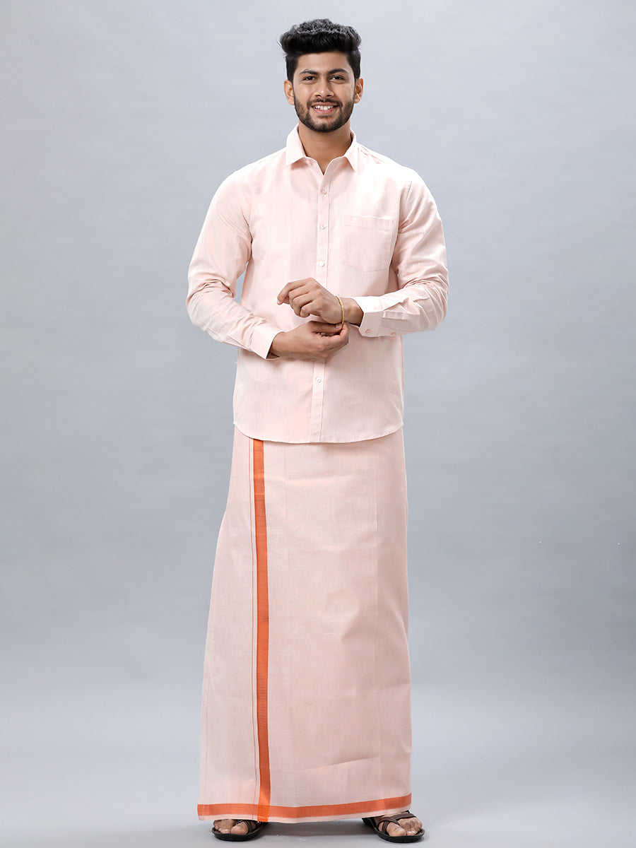 Mens Copper Tissue Full Sleeve Shirt Sangalpam-Full view